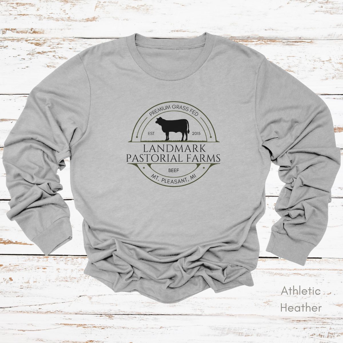 Custom Cattle Farm Long Sleeve Light Weight Jersey T-shirt