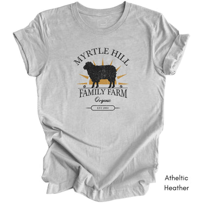 Custom Family Sheep Farm Unisex Jersey Light Weight T-shirt