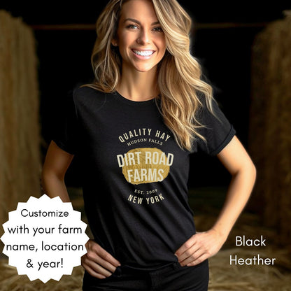 Custom Hay Farm tee | Local Hay Dealer | Personalized Farm Tshirt | Gift for farmers | Homestead Shirt | Hay Farmer Shirt Hay Bale T-shirt