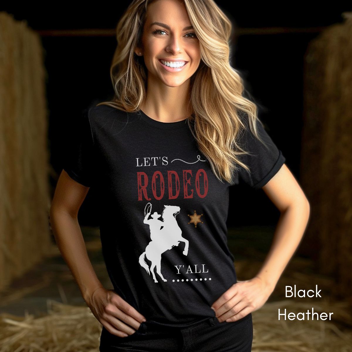 Let's Rodeo Y'all Tee | Unisex Jersey Short Sleeve Tee | Western t-shirt| Cowboy RodeoTshirt | Gift for Horse Lover T-shirt| Southern Tee