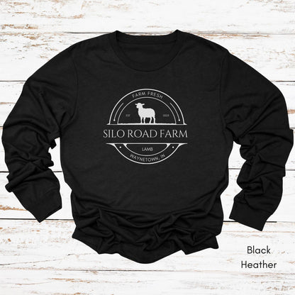 Custom Sheep Lamb Farm Long Sleeve Light Weight Jersey T-shirt