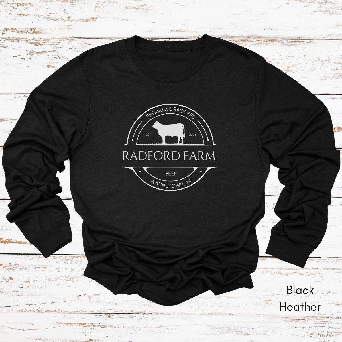 Custom Cattle Farm Long Sleeve Light Weight Jersey T-shirt