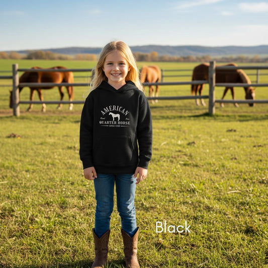 American Quarter Horse YOUTH Heavy Blend Unisex Hooded Sweatshirt
