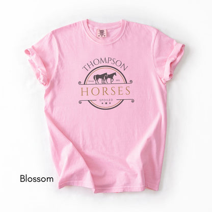 Custom Spoiled Horse Farm Unisex Vintage Style Mid-Weight T-shirt