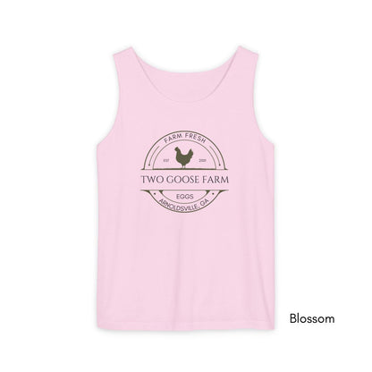 Custom Egg Farm Tank Top | Local Egg Dealer Shirt | Personalized Chicken Farm Tank | Gifts for Farmers | Homestead Shirt Unisex Garmet Dyed