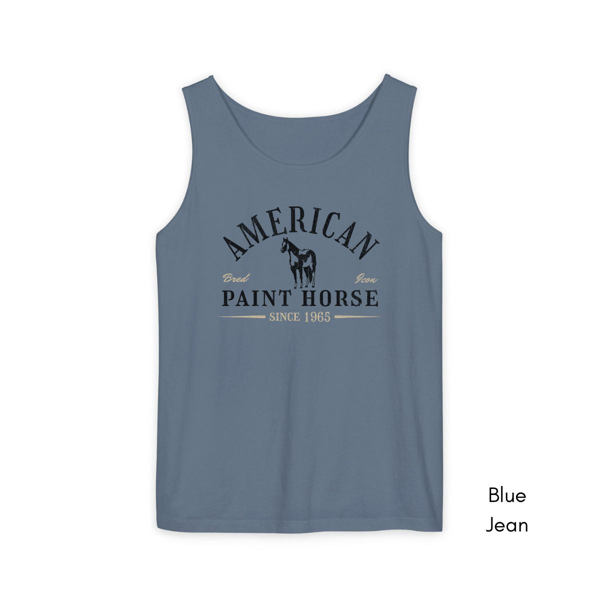 American Paint Horse Tank Top | Horse Lover Shirt | Horse Breed Tank | Gift for Equestrian | Gift for Cowboy Cowgirl Unisex Garmet Dyed