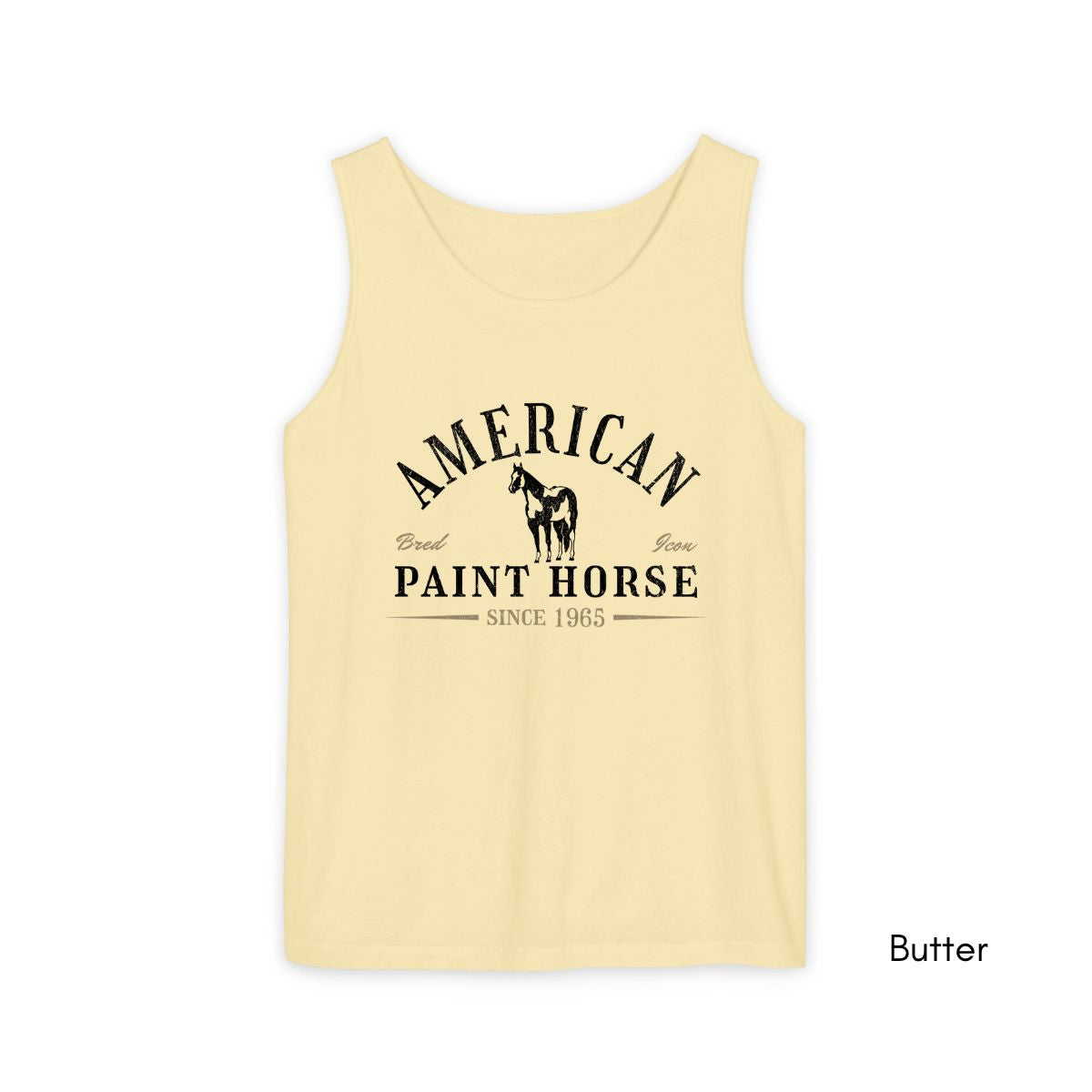 American Paint Horse Tank Top | Horse Lover Shirt | Horse Breed Tank | Gift for Equestrian | Gift for Cowboy Cowgirl Unisex Garmet Dyed