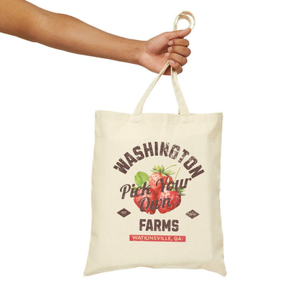 Custom Strawberry Farm Cotton Canvas Tote Bag | Farmer's Market Bag | Local Produce Dealer | Personalized Farmer Bag | Reusable Grocery Bag