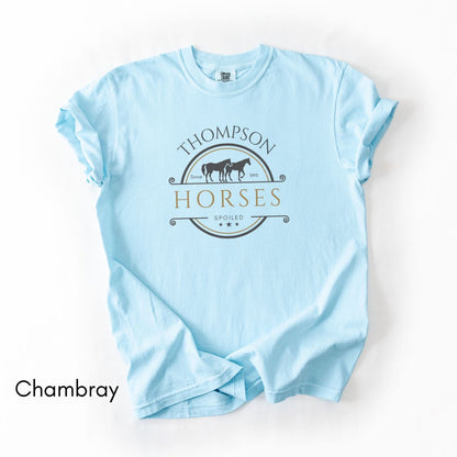 Custom Spoiled Horse Farm Unisex Vintage Style Mid-Weight T-shirt