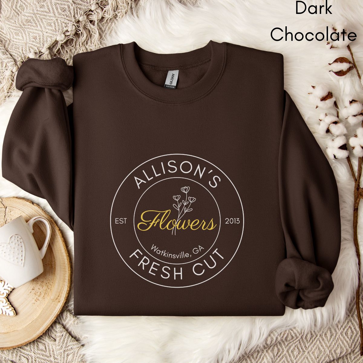 Custom Fresh Cut Flower Farm  Sweatshirt | Personalized Florist Shirt | Flower Farmer Gift | Homestead Shirt | Farmer's Market Sweatshirt