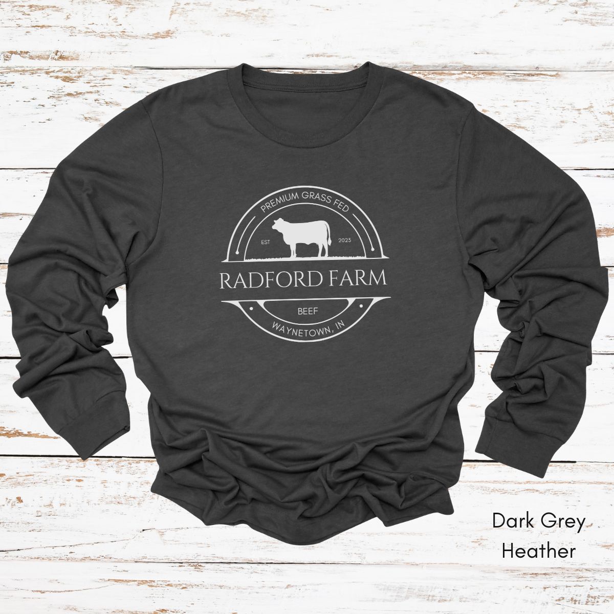 Custom Cattle Farm Long Sleeve Light Weight Jersey T-shirt