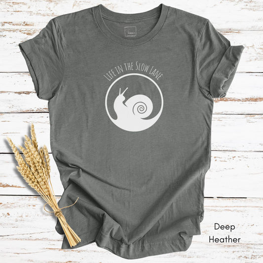 Life in the Slow Lane Snail Unisex Jersey Light Weight T-shirt