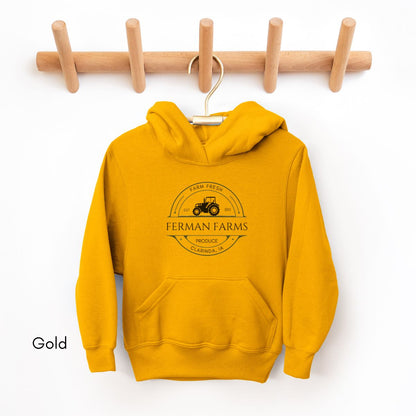 Custom Farm YOUTH/KIDS Heavy Blend Hooded Tractor Sweatshirt