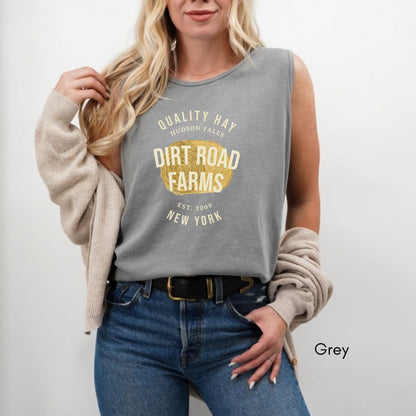 Custom Hay Farm Tank Top | Local Egg Dealer Shirt | Personalized Chicken Farm Tank | Gifts for Farmers | Homestead Shirt Unisex Garmet Dyed