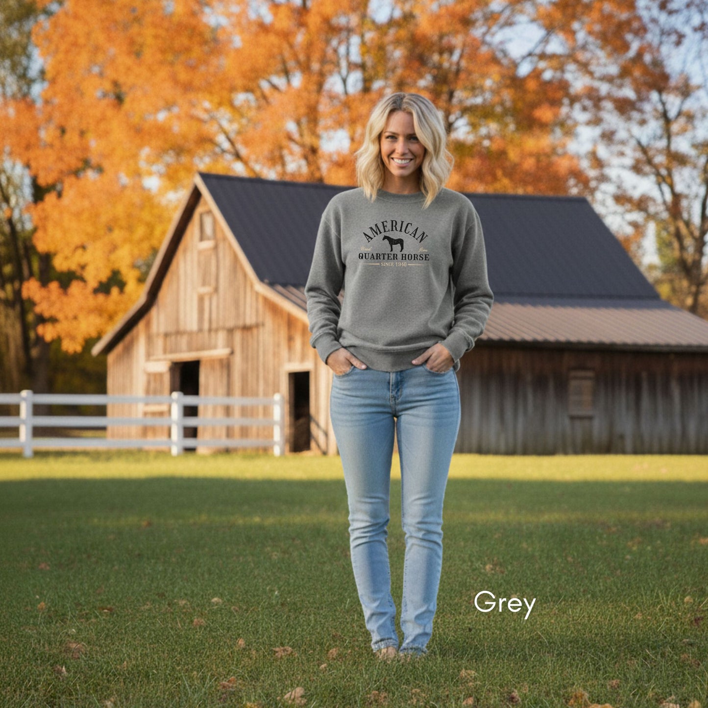 American Quarter Horse Garment-Dyed Vintage Style Sweatshirt