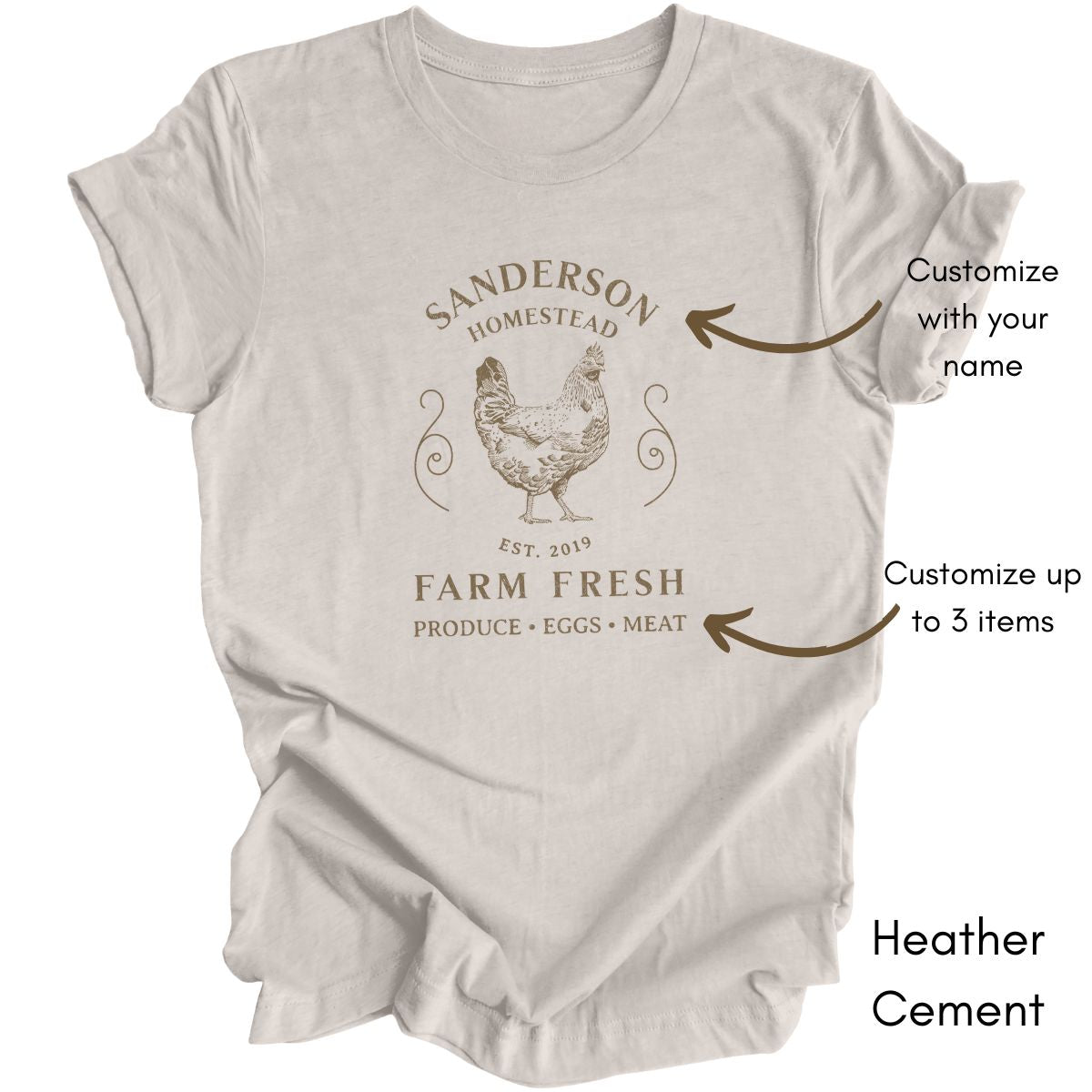 Custom Homestead/ Farm tee Gift for Homesteaders Personalized Farm Tshirt Homesteading Shirt Local Egg Produce Dealer T-shirt