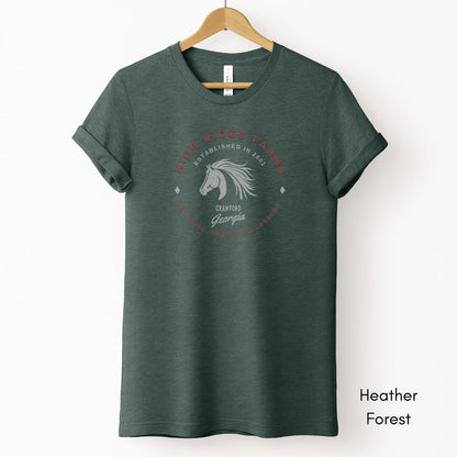 Custom Horse Farm Tee | Unisex Jersey Short Sleeve Tee | Horse Boarding Tshirt | Equine Business Tee | Personalized | Equestrian Gift