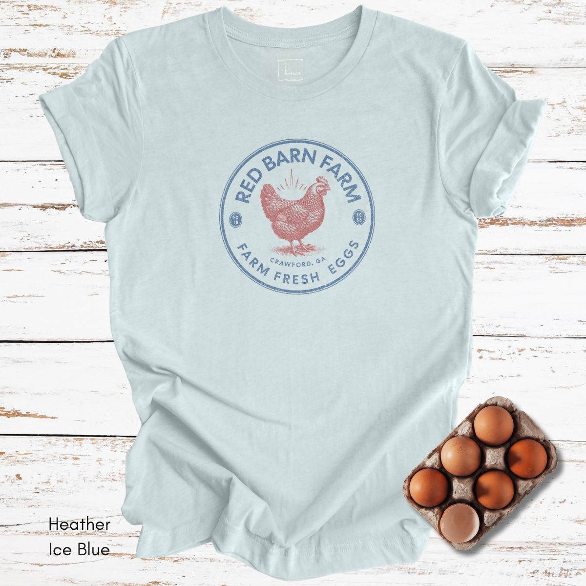 Custom Patriotic Style Egg Farm Light Weight Unisex Jersey T-shirt