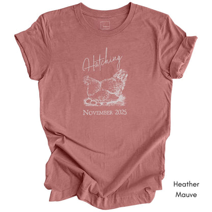 Hatching Custom Pregnancy Announcement Tee - Unisex Jersey Light Weight T-shirt
