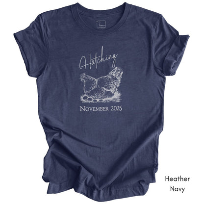 Hatching Custom Pregnancy Announcement Tee - Unisex Jersey Light Weight T-shirt
