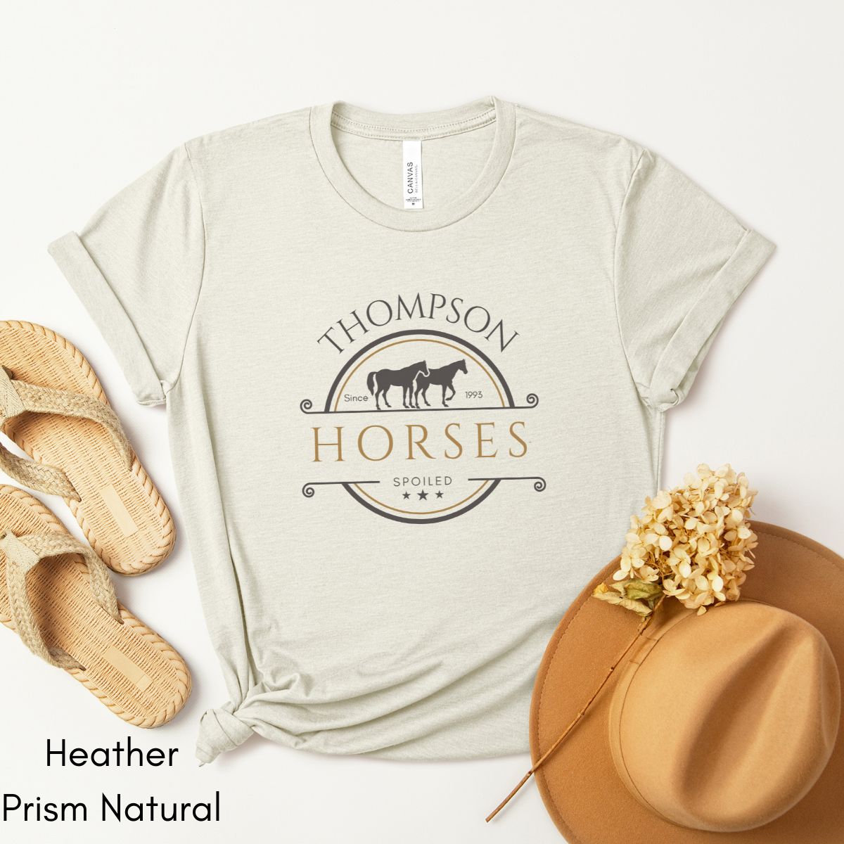 Custom Spoiled Horse Farm Tee | Unisex Jersey Short Sleeve Tee | Gift for Horse Lover | Equestrian T-shirt | Funny Horse Lover Tee