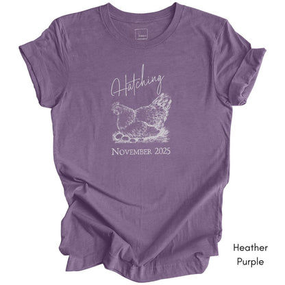 Hatching Custom Pregnancy Announcement Tee - Unisex Jersey Light Weight T-shirt