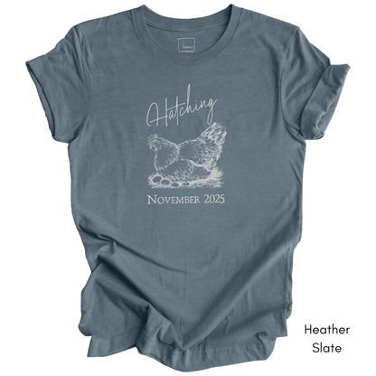 Hatching Custom Pregnancy Announcement Tee - Unisex Jersey Light Weight T-shirt