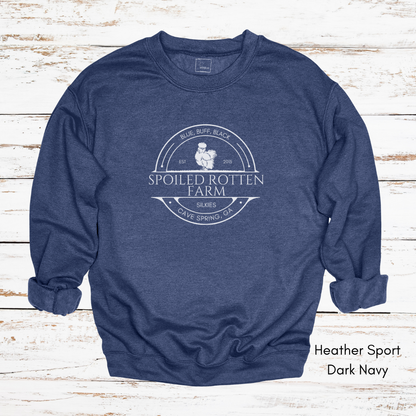 Custom Silkie Chicken Farm Unisex Crewneck Sweatshirt