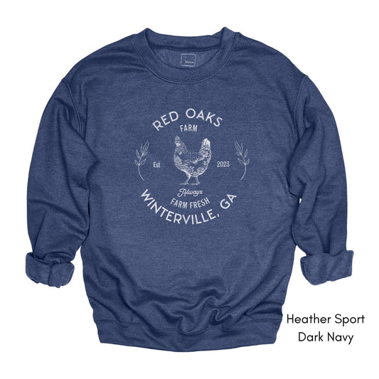 Custom Chicken Farm Unisex Crewneck Sweatshirt