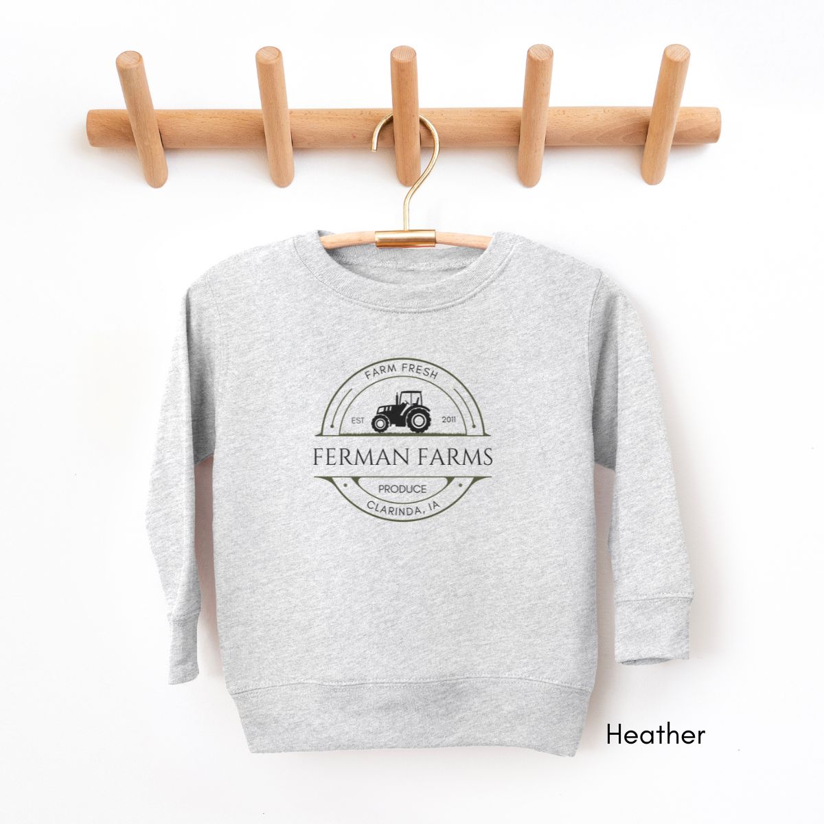 Custom Farm TODDLER Sweatshirt Local Produce Dealer Toddler Personalized Sweatshirt Gift for Farmers Homesteading Shirt Tractor Agriculture