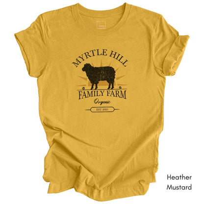 Custom Family Sheep Farm Unisex Jersey Light Weight T-shirt