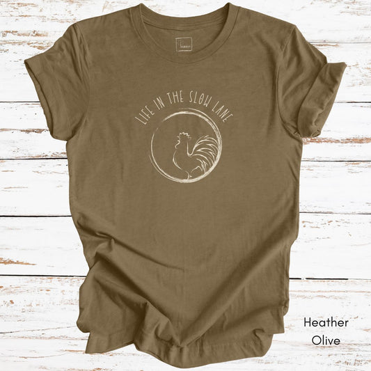Life in the Slow Lane Rooster Unisex Jersey Light Weight T-shirt