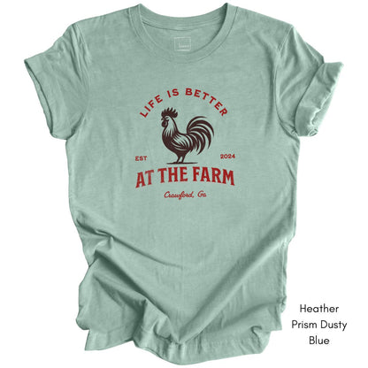 Custom Life is Better on the Farm - Unisex Jersey Light Weight T-shirt