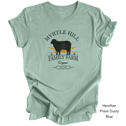 Custom Family Sheep Farm Unisex Jersey Light Weight T-shirt
