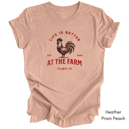 Custom Life is Better on the Farm - Unisex Jersey Light Weight T-shirt
