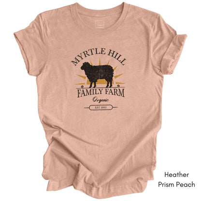 Custom Family Sheep Farm Unisex Jersey Light Weight T-shirt