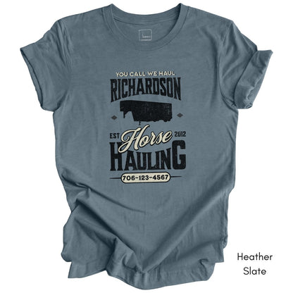 Custom Horse/Livestock Hauling tee | Local Equine Transport T-shirt | Personalized Tee | Gift for Horse Business Owner