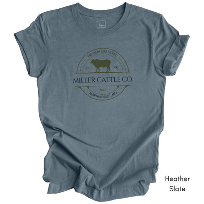 Custom Cattle Beef Farm Light Weight Unisex Jersy T-shirt Steer Version
