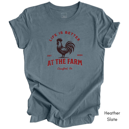 Custom Life is Better on the Farm - Unisex Jersey Light Weight T-shirt