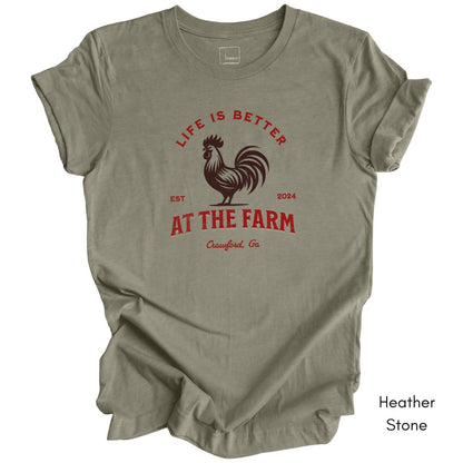 Custom Life is Better on the Farm - Unisex Jersey Light Weight T-shirt