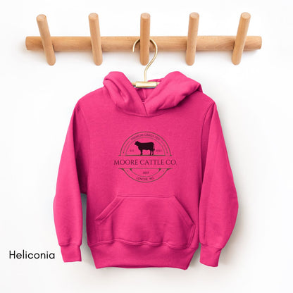 Custom Cattle Farm Ranch YOUTH/KIDS Heavy Blend Hooded Sweatshirt Personalized gift for Cattle farmers Local Beef Dealer Hoodie Farmer's Market Shirt