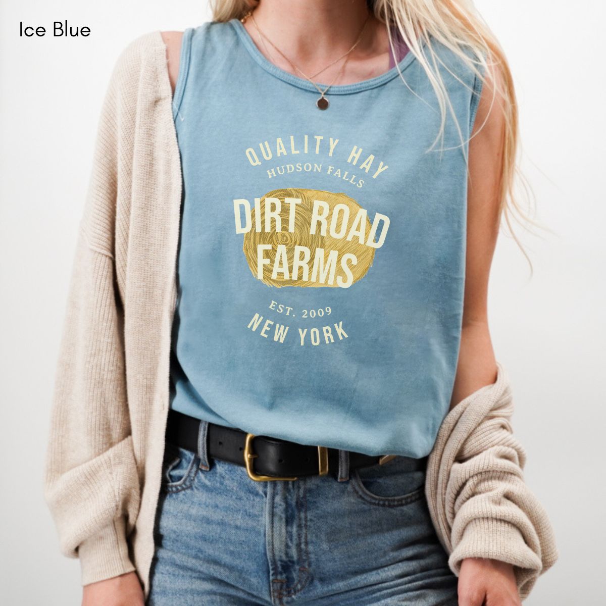 Custom Hay Farm Tank Top | Local Egg Dealer Shirt | Personalized Chicken Farm Tank | Gifts for Farmers | Homestead Shirt Unisex Garmet Dyed