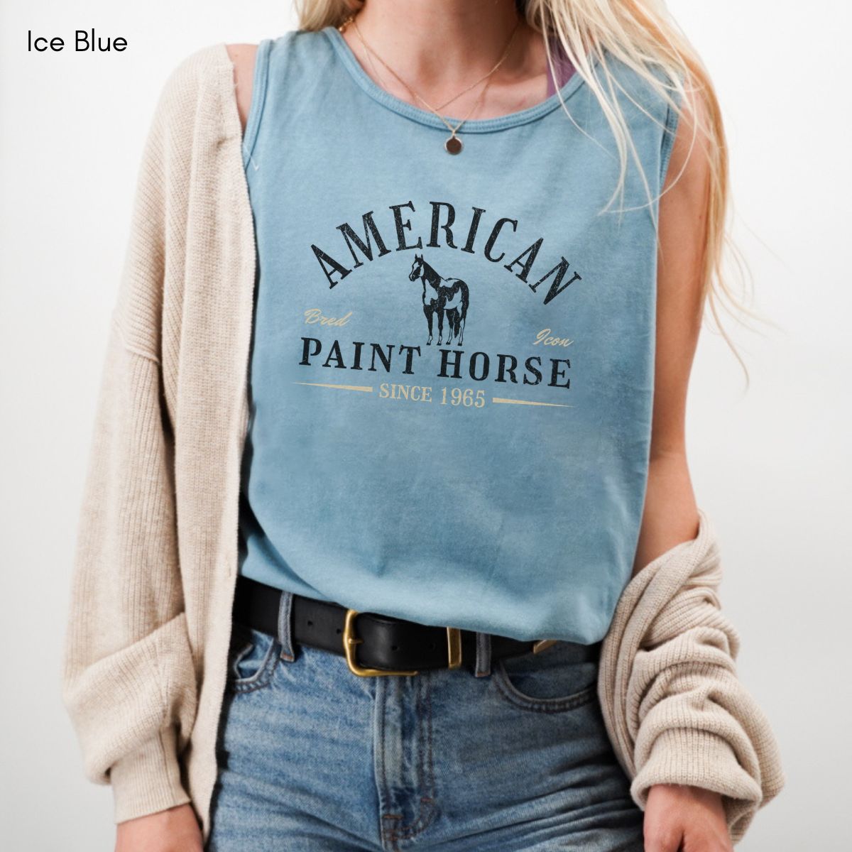 American Paint Horse Tank Top | Horse Lover Shirt | Horse Breed Tank | Gift for Equestrian | Gift for Cowboy Cowgirl Unisex Garmet Dyed