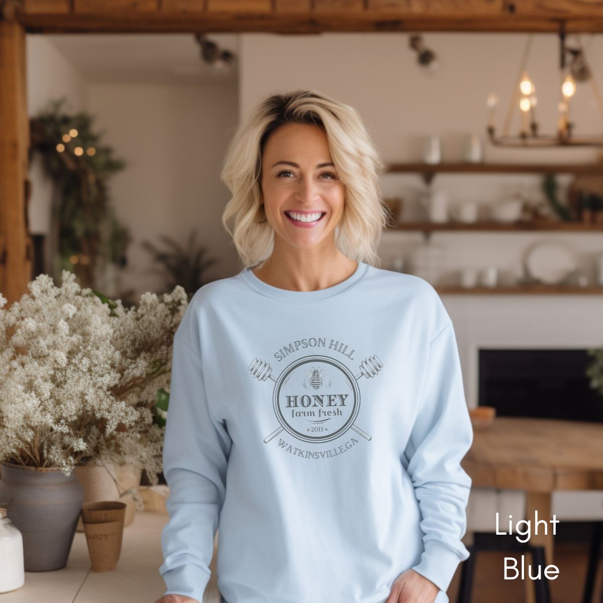 Custom Bee Honey farm Unisex Crewneck Sweatshirt | Gift for Bee Keepers | Homestead Shirt | Apiarist Farmer's Market Sweatshirt