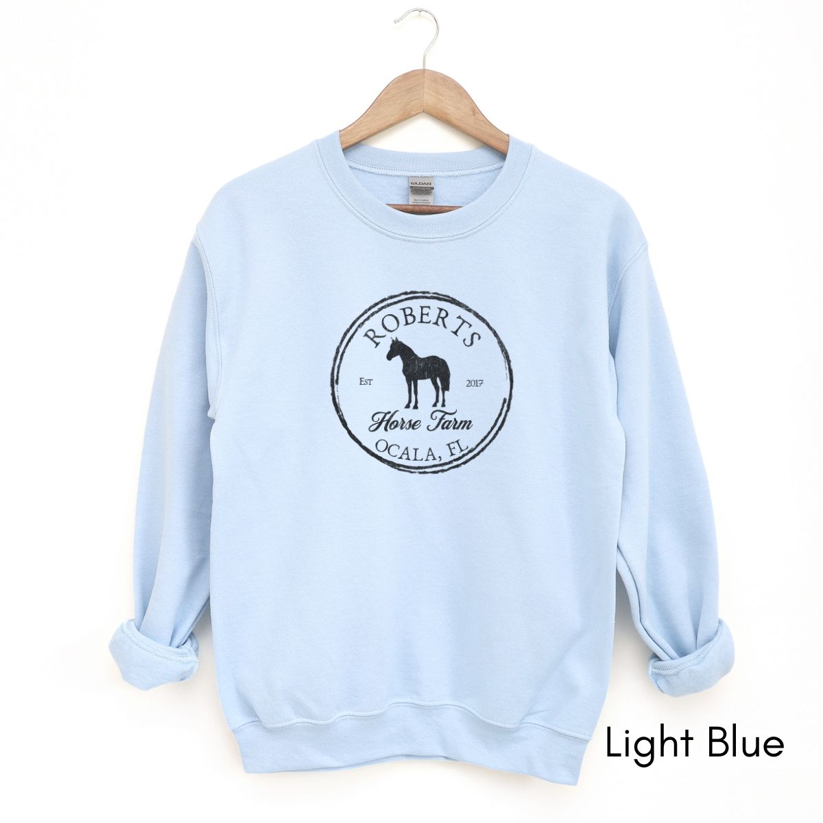 Custom Local Horse Farm Unisex Crewneck Sweatshirt | Horse Lover shirt | Gift for Equestrian |  Personalized Horse Farm Sweatshirt