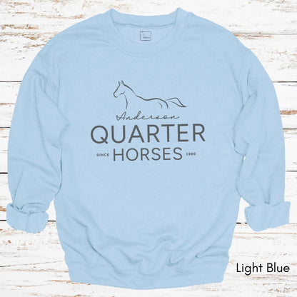 Custom Quarter Horse Farm Unisex Crewneck Sweatshirt