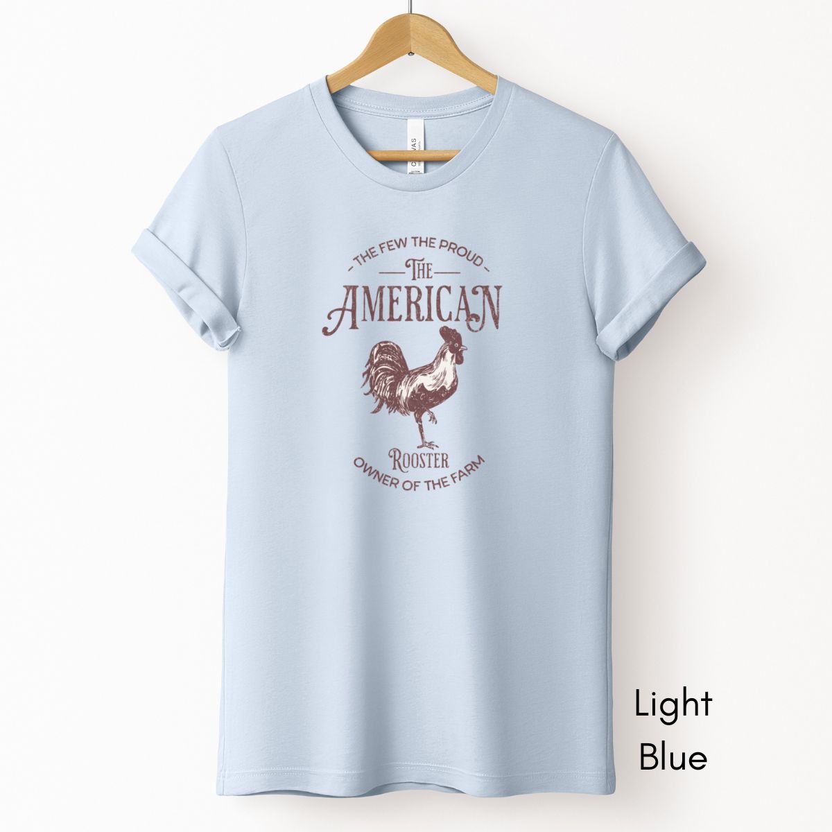 American RoosterTee | Chicken Lover T-shirt | Gift for Chicken Owner | Farm Life Tshirt | Pastel Spring Color Tee