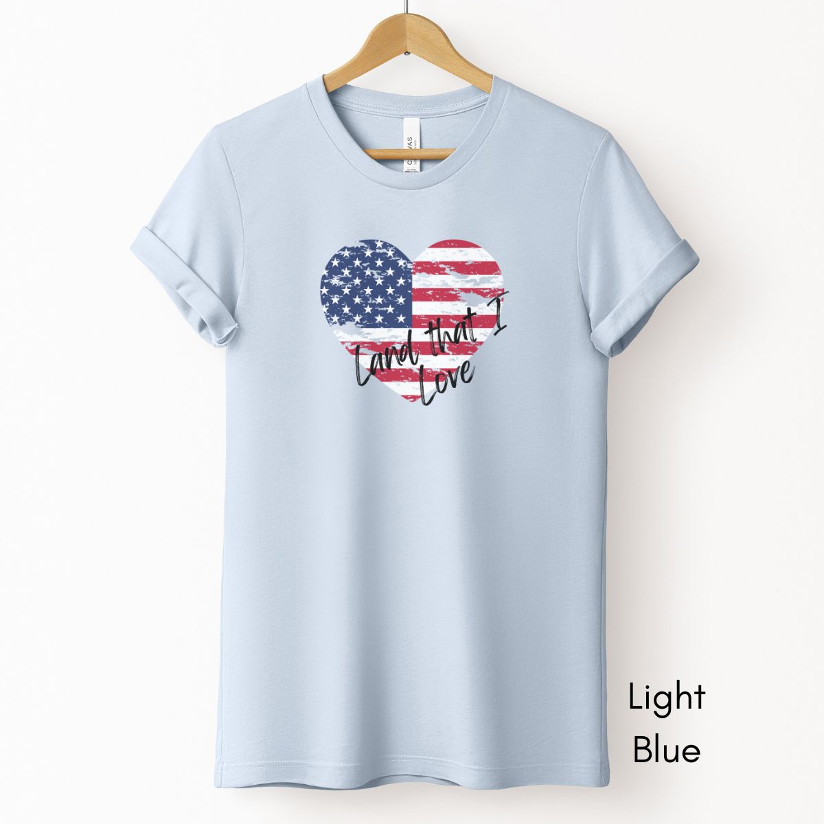 Land that I Love Tee | Unisex Patriotic Tee | 4th of July Tee | American Flag T-shirt | USA Heart T-shirt | Memorial Day Tee