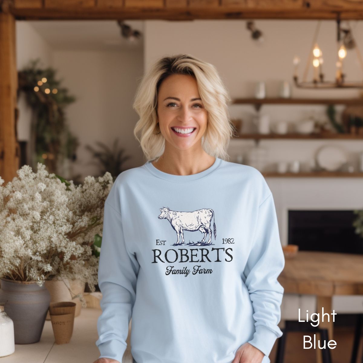 Custom Dairy Cow Family Farm Sweatshirt- Unisex Crewneck Sweatshirt| Farmer's Market sweatshirt | Personalized Farmer Sweatshirt | Cow Lover Gift