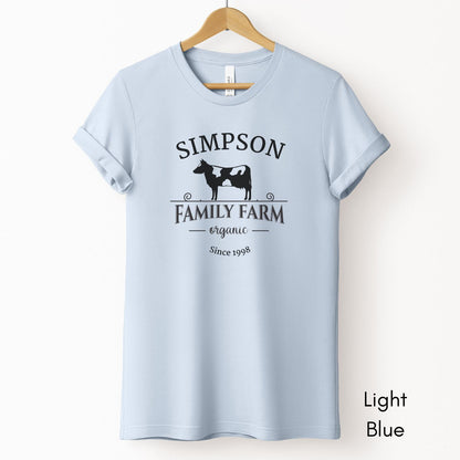 Custom Family Farm tee | Local Dairy Farmer T-shirt | Personalized Farm Tee | Gift for Homesteader | Farmer's Market Tshirt